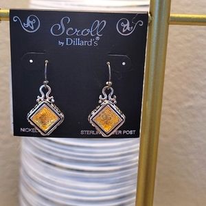 Sterling Silver Canary Yellow Crystal Earrings